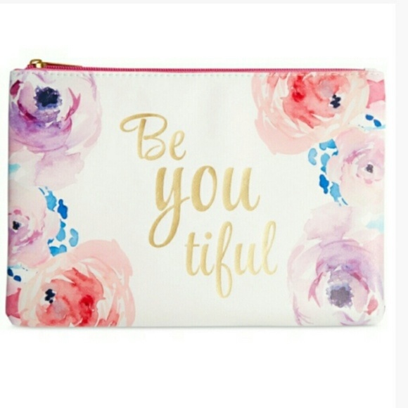 Macy's "Be You Tiful" Floral Cosmetic Bag - Picture 1 of 6